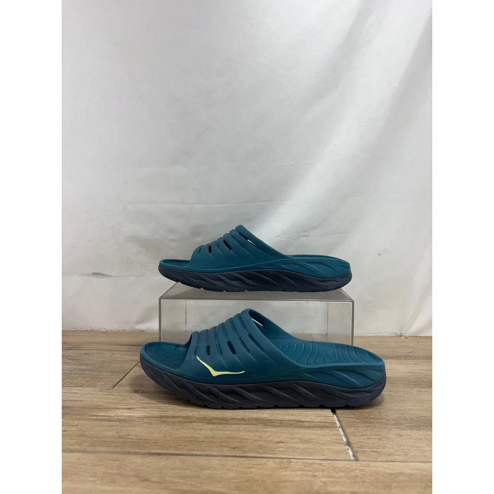 Hoka One One Ora Recovery Slide 2 Mens 13 Teal Black Sandals 1099673